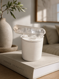 Clear quartz crystal concrete candle