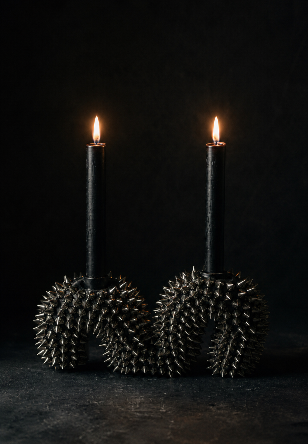 Aurelia silver spike candle holder