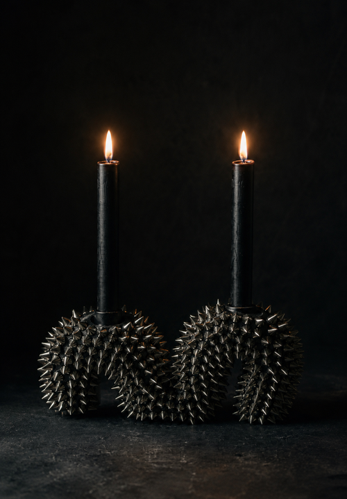 Aurelia silver spike candle holder