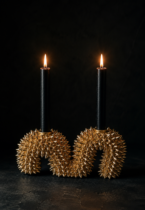 Aurelia gold spike candle holder