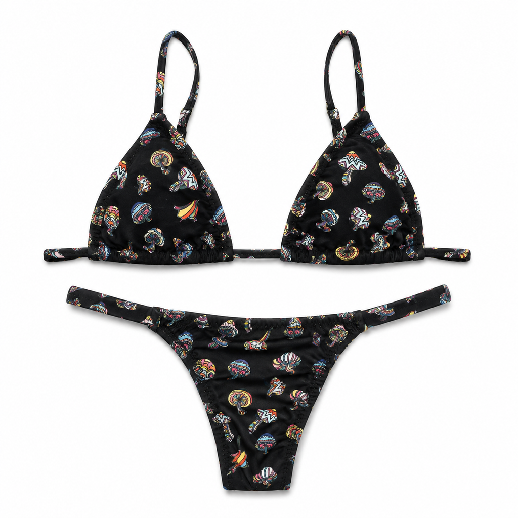 Mushroom Print Bikini Top
