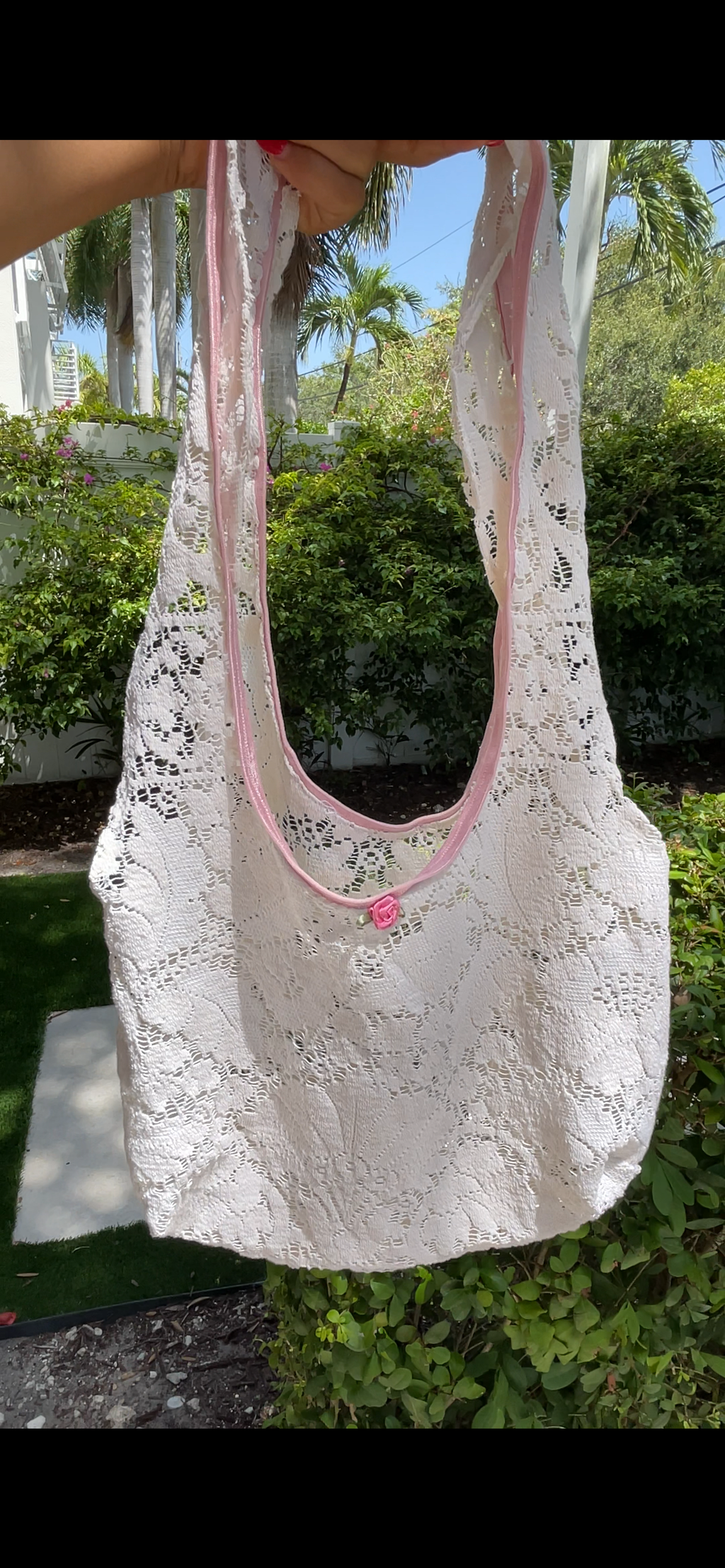 The Rosé Lace Shoulder Bag