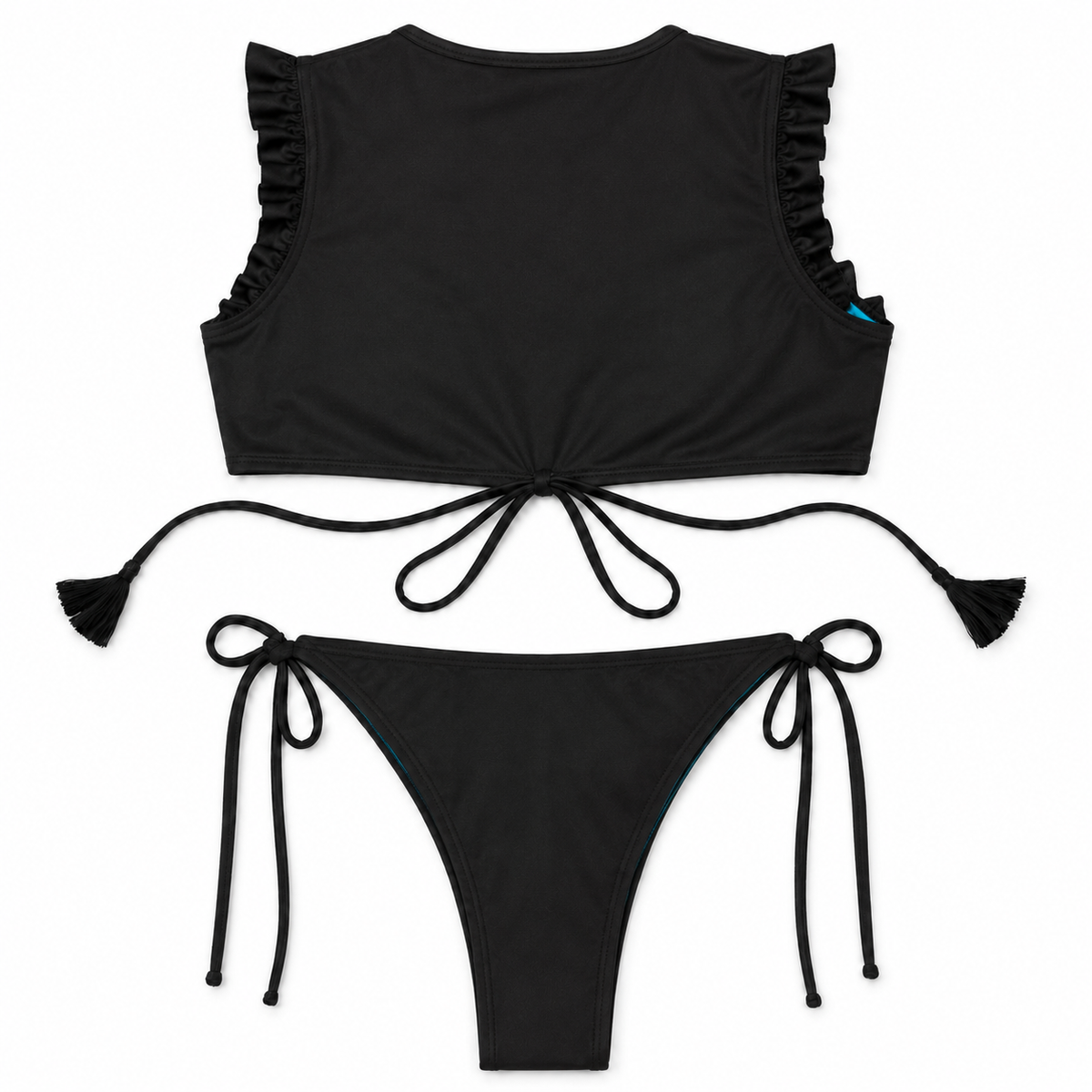 Midnight Splash Ruffle Bikini Set
